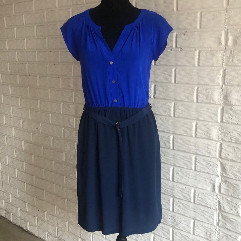 Anthropologie Blue Button-Down Dress